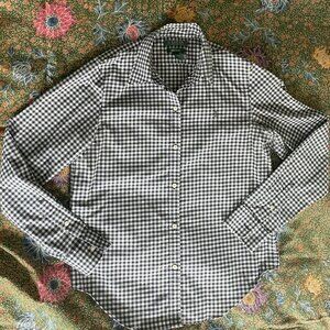 Ralph Lauren Navy Gingham Check Button-up Shirt Non-Iron